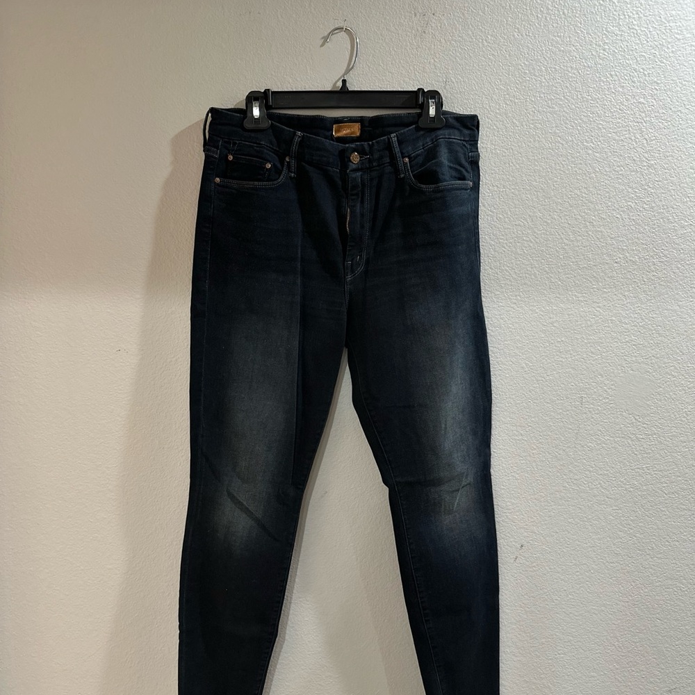 MOTHER Blue Skinny Jeans with Stretch Fit